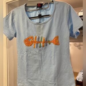 DG Dolce & Gabbana fish light blue t-shirt.   NWT.  Size L.